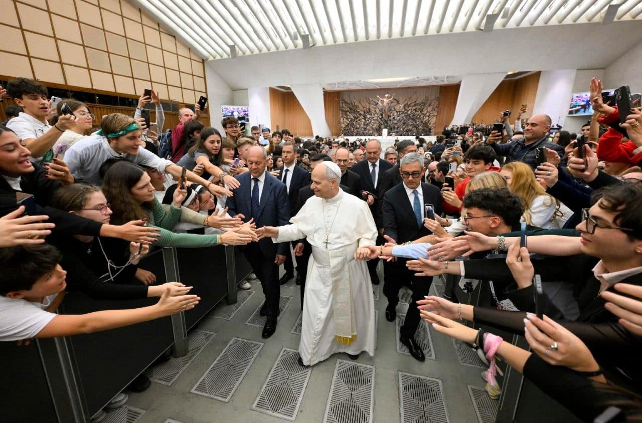 Pápež Lev XIV. v Aule Pavla VI. Zdroj: Slovenská sekcia Vatican News