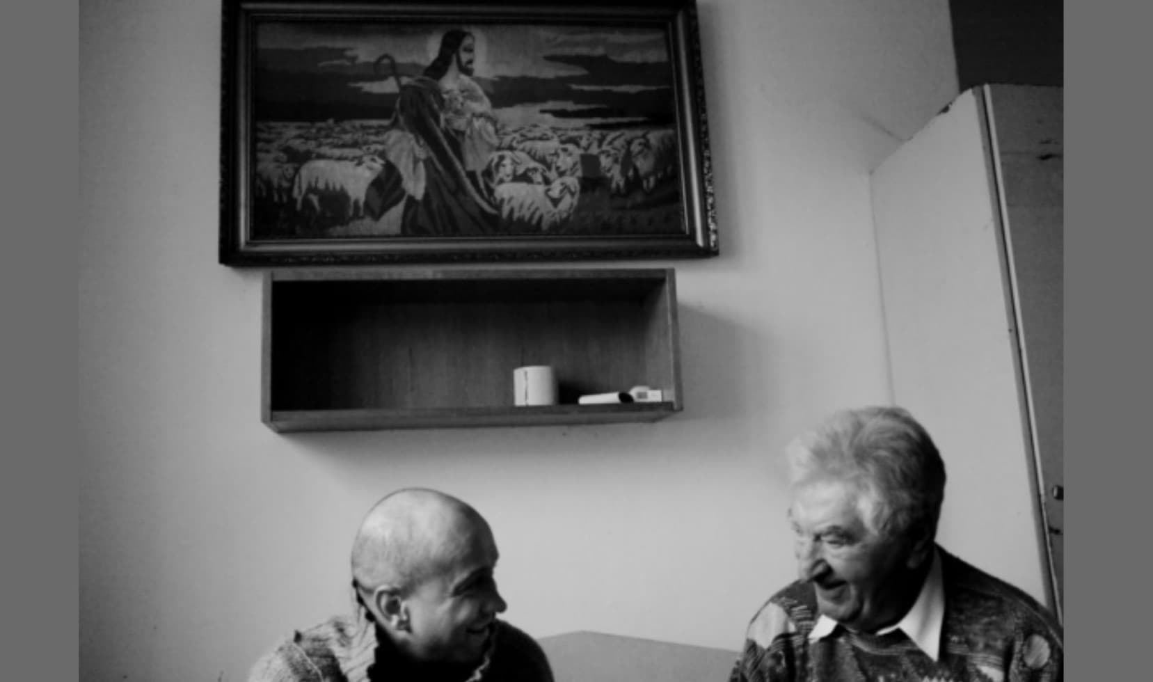 Anton Srholec (vpravo), fotografia z knihy Bezdomovec z povolania. Autor fotografie: (c) Matúš Zajac, www.zajacphoto.com